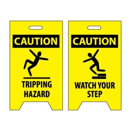 NATIONAL MARKER CO Floor Sign - Caution Tripping Hazard Watch Your Step FS36